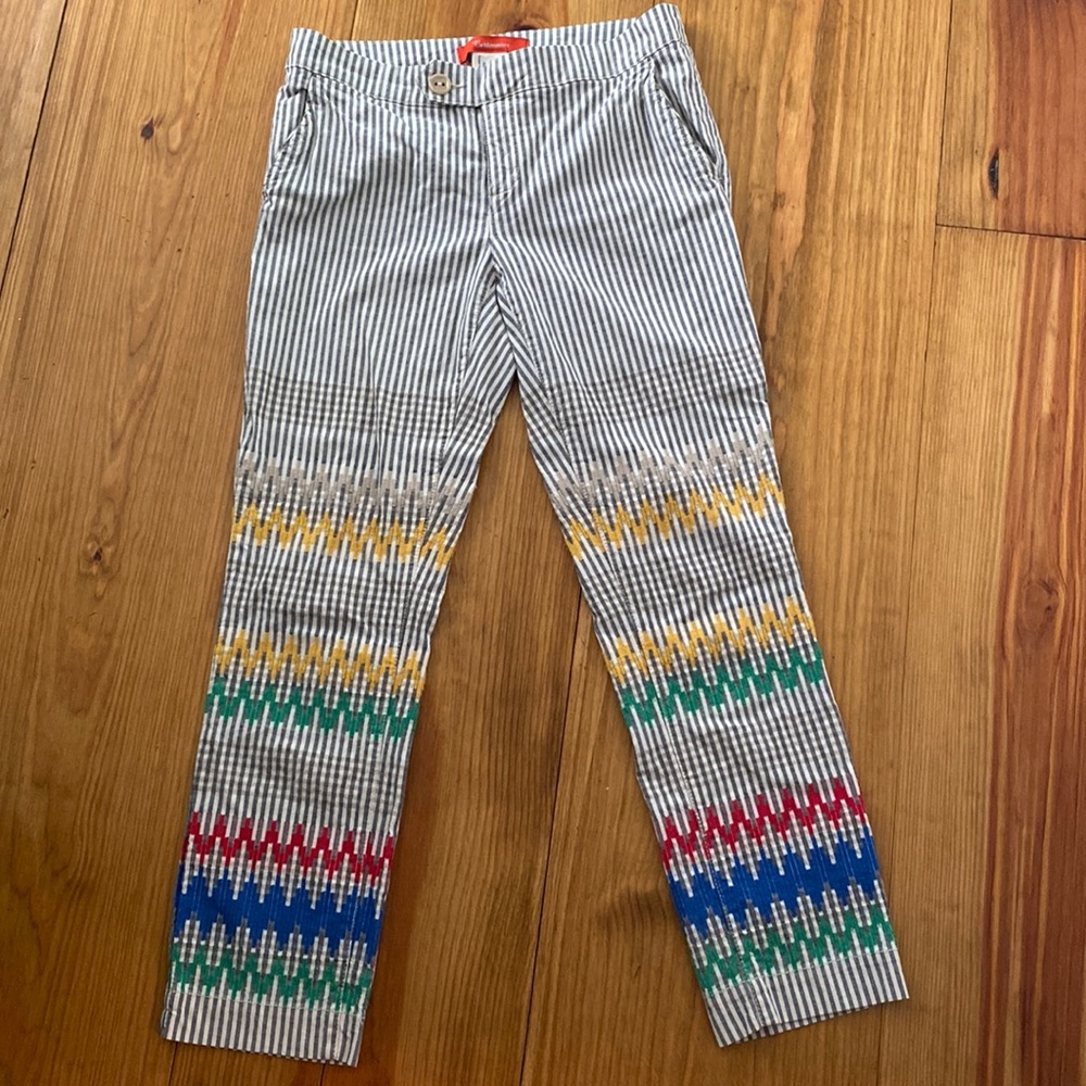 Anthropologie pants, Cartonnier label, 2, ankle length, embroidered detail